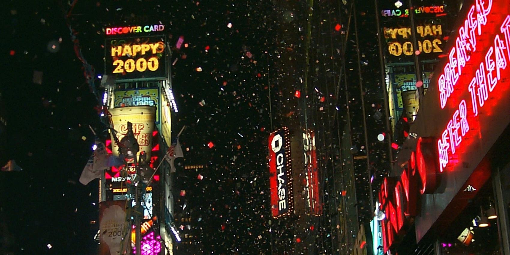 Das Biuld zeigt den Time Square Silvester
