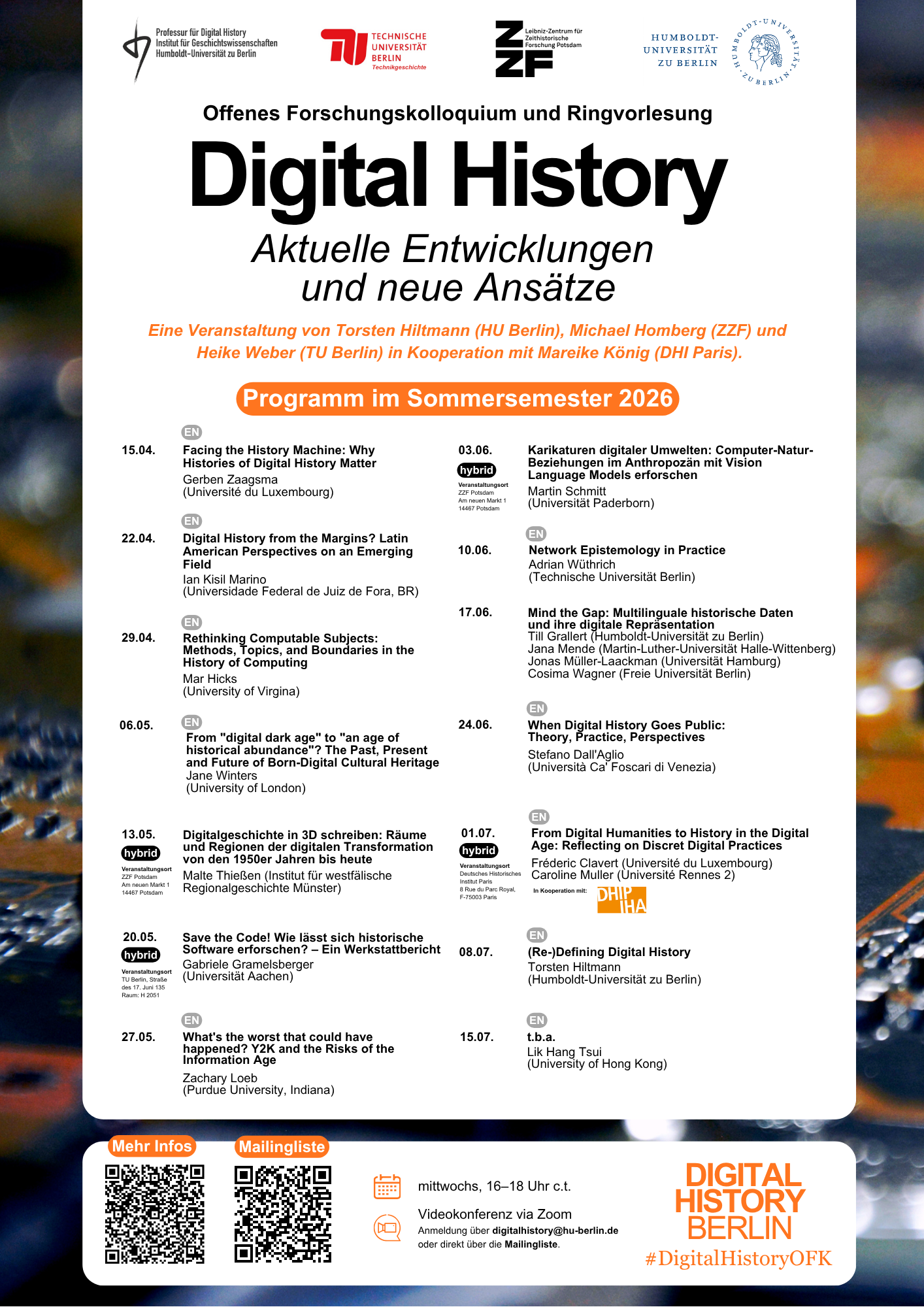 Poster Ringvorlesung/Kolloquium Digital History