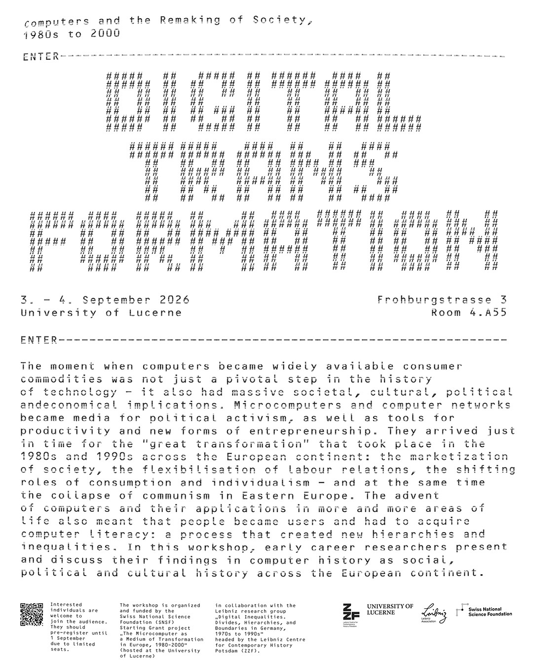 Das Bild zum Workshop Digital Transformation zeigt den Titel des Workshops einen kurzen Text und die Logos der Veranstalter am unteren Bildrand 