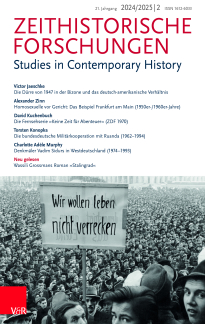 Cover Heft 2/2024-2025 der Fachzeitschrift Zeithistorische Forschungen zeigt die Demonstration auf dem Münchener Königsplatz, 23. Januar 1948.