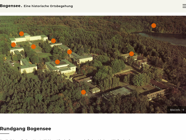 Startseite der Website: Bogensee