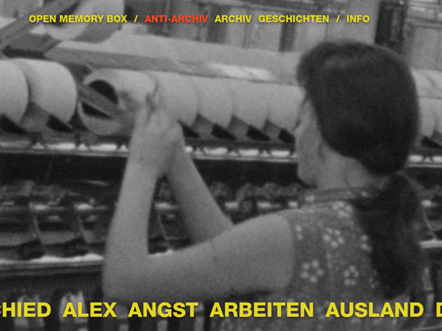 Startseite der Website: Open Memory Box