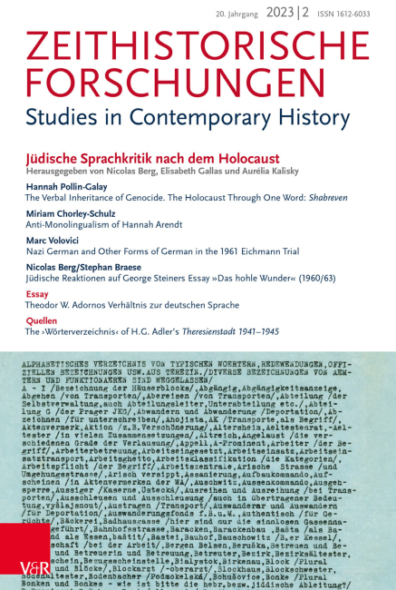 Cover des Themenhefts Jüdische Sprachkritik (ZF)