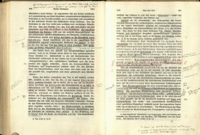 Buchseiten aus Martin Heideggers "Sein und Zeit"