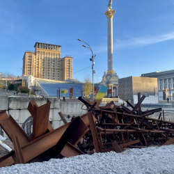 Straßenblockade in der Ukraine