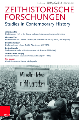 Cover Heft 2/2024-2025 der Fachzeitschrift Zeithistorische Forschungen zeigt die Demonstration auf dem Münchener Königsplatz, 23. Januar 1948.